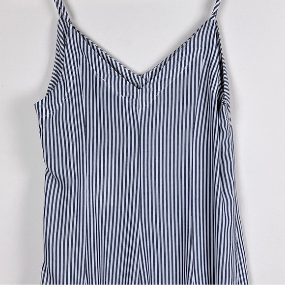 7 For All Mankind | Grey & White Stripe Button Sleeveless Midi Dress | XS - Picture 7 of 10